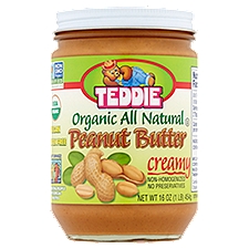 Teddie Organic All Natural Creamy Peanut Butter, 16 oz