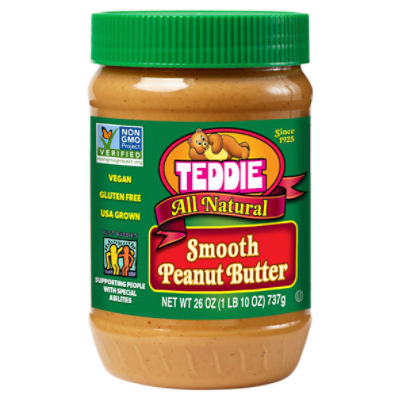 Teddie All Natural Smooth Peanut Butter, 26 oz
