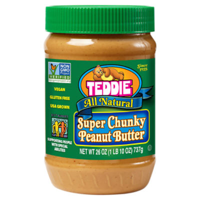 Teddie All Natural Super Chunky Peanut Butter, 26 oz