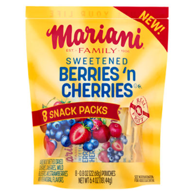 Mariani Family Sweetened Berries'N Cherries, 0.8 oz, 8 count