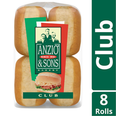 Anzio & Sons Bakery Club Enriched Rolls, 8 count, 15 oz