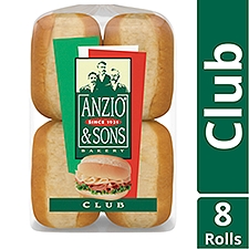 Anzio & Sons Bakery Club Enriched Rolls, 8 count, 15 oz