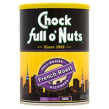 Chock full o'Nuts Dark French Roast, Ground Coffee, 10.3 Ounce