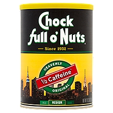 Chock full o'Nuts Medium 1/2 Caffeine Ground Coffee, 10.3 oz, 10.3 Ounce