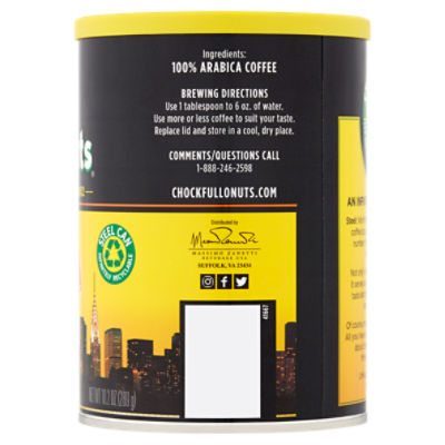 Chock full o'Nuts Medium Donut Shop Ground Coffee, 10.2 oz