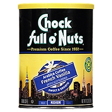 Chock Full o'Nuts French Vanilla Medium Arabica Ground Coffee, 10.2 oz