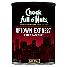 Chock Full o'Nuts Uptown Express Extra Caffeine Dark Roast Ground Coffee, 10.5 oz