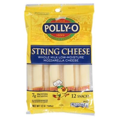 Whole Milk 12 String Low-Moisture Mozzarella Polly-O Cheese ea