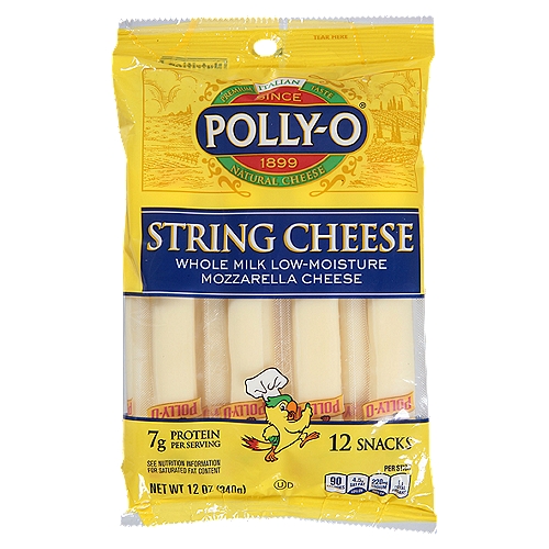 Polly-O Whole String ea Milk Low-Moisture Mozzarella Cheese 12