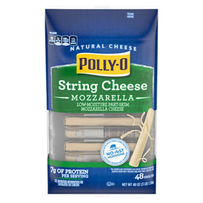 Polly-O Mozzarella String Natural Cheese Snacks, 48 count, 48 oz