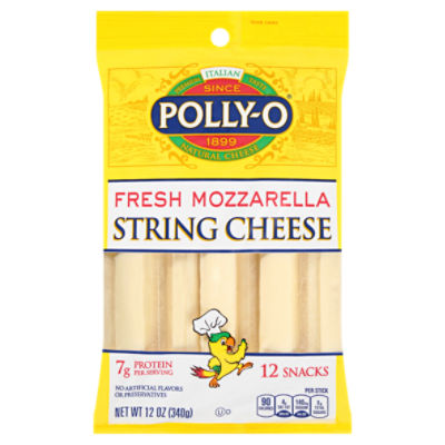 PollyO Fresh Mozzarella String Cheese, 12 count, 12 oz ShopRite