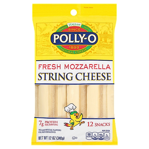 Polly-O Fresh Mozzarella String Cheese, 12 count, 12 oz