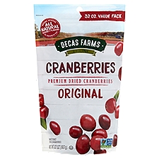 Decas Farms Original Premium Sweetened Dried Cranberries Value Pack, 32 oz