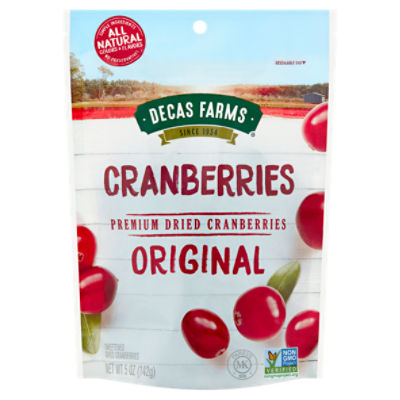 Decas Farms Original Premium Sweetened Dried Cranberries, 5 oz