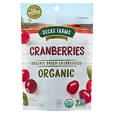 Decas Farms Organic Sweetened Dried Cranberries, 5 oz