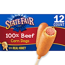 State Fair Beef Corn Dogs with Honey Sweetened Batter, Frozen, 12 Count