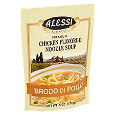 Alessi Soup, Premium Brodo Di Pollo Chicken Flavored Noodle, 6 Ounce