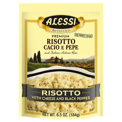 Alessi Premium Risotto with Cheese and Black Pepper and Italian Arborio Rice, 6.5 oz
