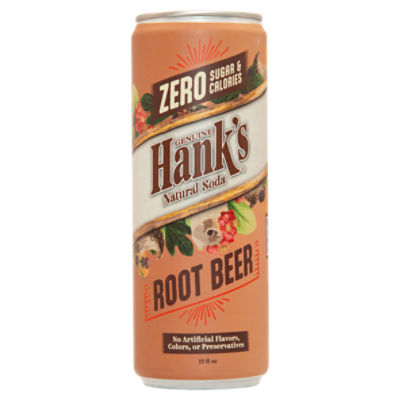 Hank's Genuine Root Beer Zero Sugar & Calorie Natural Soda, 12 fl oz