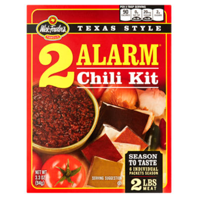 Wick Fowler's Famous 2 Alarm Texas Style Chili Kit, 6 count, 3.3 oz