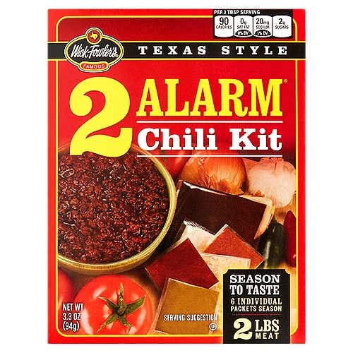 Wick Fowler's Famous 2 Alarm Texas Style Chili Kit, 6 count, 3.3 oz