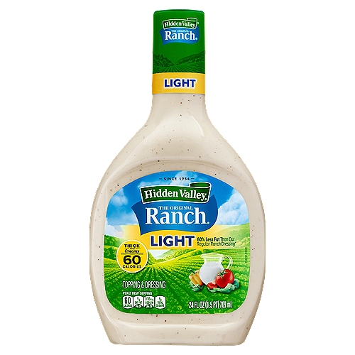 Hidden Valley Original Ranch Light Salad Dressing & Topping, 24 Ounce Bottle