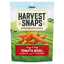 Calbee Harvest Snaps Tangy & Zesty Tomato Basil Flavored Crisps, 3.0 oz, 3 Ounce