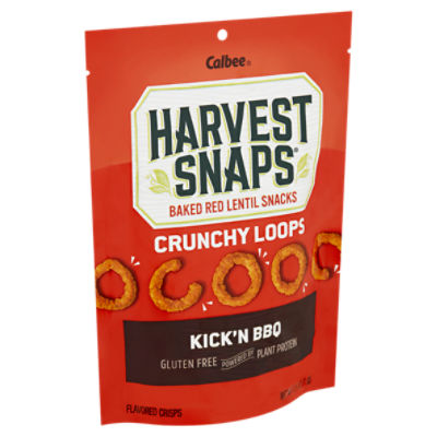 Harvest Snaps Crunchions Kick'n BBQ Red Lentil, Snack Crisps