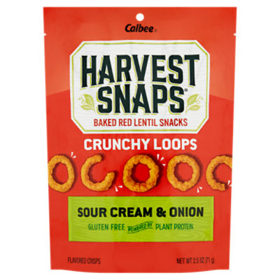 Calbee Harvest Snaps Crunchy Loops Sour Cream & Onion Flavored Crisps, 2.5 oz