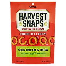 Harvest Snaps Crunchions Snack Crisps, Sour Cream & Onion Red Lentil, 2.5 Ounce
