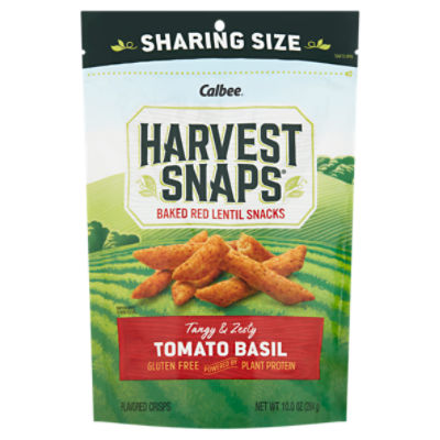 Calbee Harvest Snaps Tomato Basil Baked Red Lentil Snacks, 10 oz