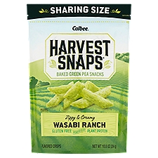 Calbee Harvest Snaps Wasabi Ranch Baked Green Pea Snacks Sharing Size, 10 oz