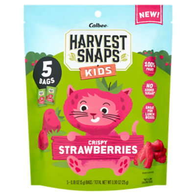 Calbee Harvest Snaps Kids Crispy Strawberries, 0.18 oz, 5 count