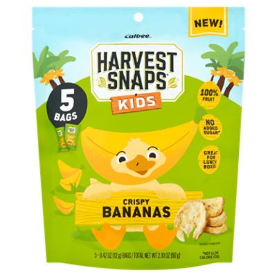 Calbee Harvest Snaps Kids Crispy Bananas, 0.42 oz, 5 count