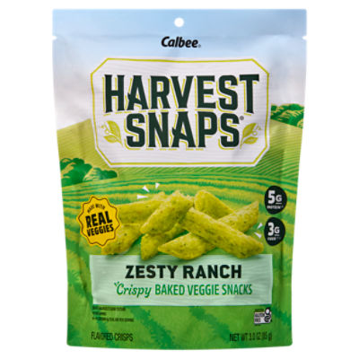Calbee Harvest Snaps Zesty Ranch Crispy Baked Veggie Snacks, 3.0 oz