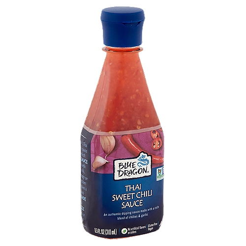 Blue Dragon Thai Sweet Chili Sauce, 10.5 fl oz
An authentic dipping sauce made with a rich blend of chilies & garlic

Blue Dragon Thai Sweet Chili sauce is the perfect Dipping Sauce to serve with spring rolls, wings, shrimp or any appetizer. It also makes a delicious Marinade or a Drizzle to liven up any dish!