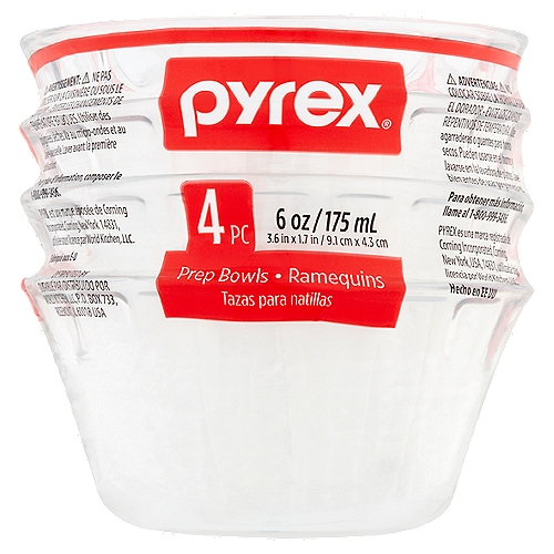 Pyrex 6 oz Prep Bowls, 4 count