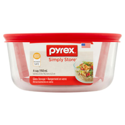  Pyrex Simply Store 4-Cup Single Glass Food Storage