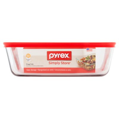 Pyrex Simply Store 11-Cup Rectangle Glass Storage Container with Lid -  Triple A Building Center