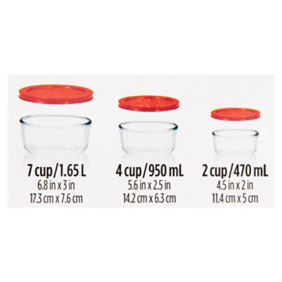 Pyrex Simply Store 4 Cup Glass Bowl Value Pack, Set of 2