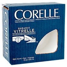 Corelle Durable Vitrelle Winter Frost White Glass Dinnerware Bowls, 6 count, 6 Each