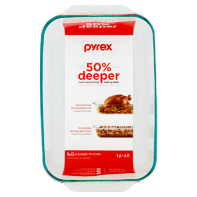 Pyrex Baking Dish, Deep Glass, 5 qt, with Lid