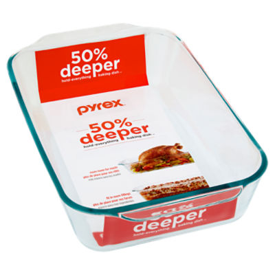 Deep glass outlet baking dish