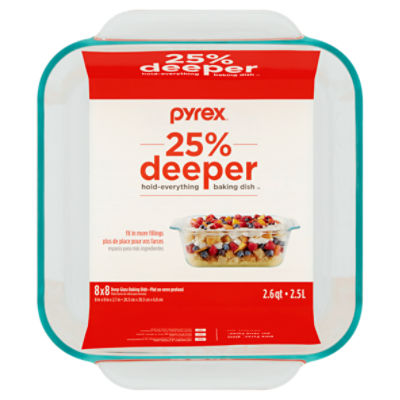 Pyrex Baking Dish, Deep Glass, 2.6 qt, with Lid