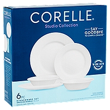 Corelle Studio Collection Dazzling White Dinnerware Set, 6 count, 1 Each