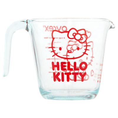 Novelty NEW Hello Kitty 2 cup Capacity Clear Glass Measuring Cup Pyrex Black