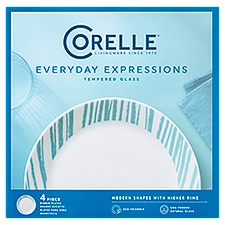 Corelle Everyday Expressions Tempered Glass Dinner Plates, 4 count