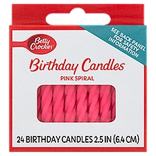 Betty Crocker Pink Spiral, Birthday Candles, 24 Each
