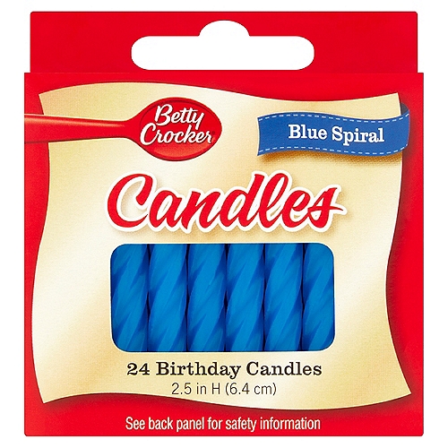 Betty Crocker Blue Spiral Birthday Candles, 24 count