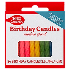 Betty Crocker Rainbow Spiral Birthday Candles, 24 count, 24 Each